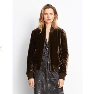 NWOT VINCE Velvet Bomber Jacket